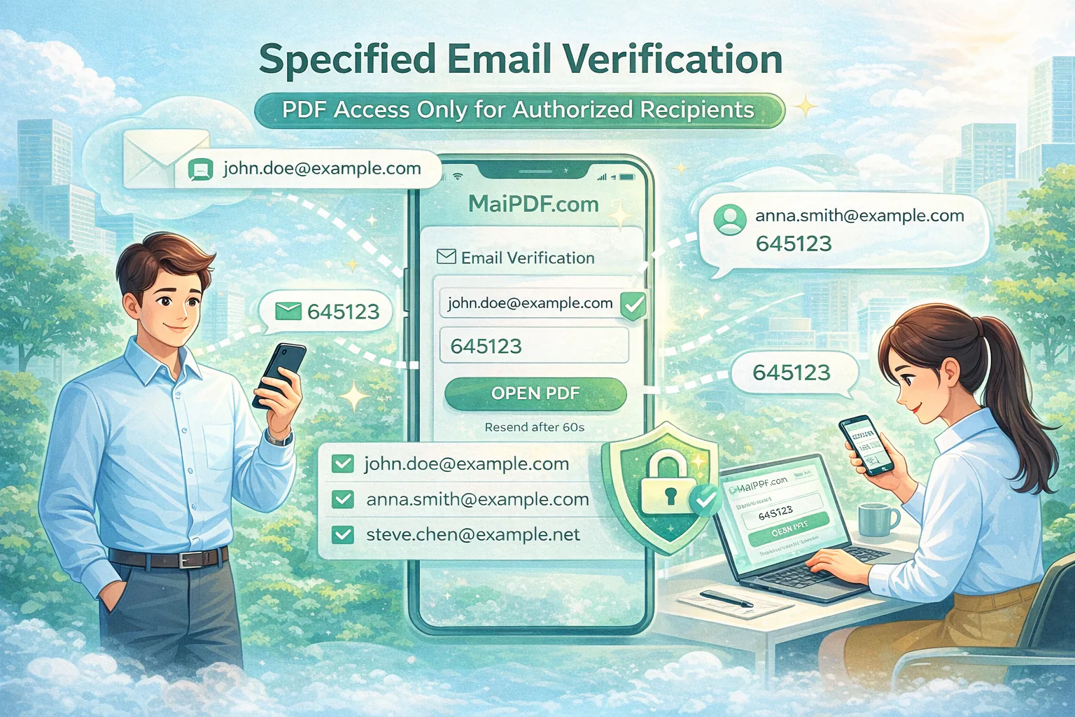 MaiPDF email allowlist — only specified addresses can open the PDF